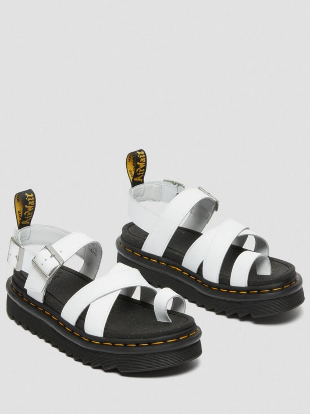 Dr. Martens Sz. 10 NEW White Avry Hydro Leather Strap Platform Sandals Summer